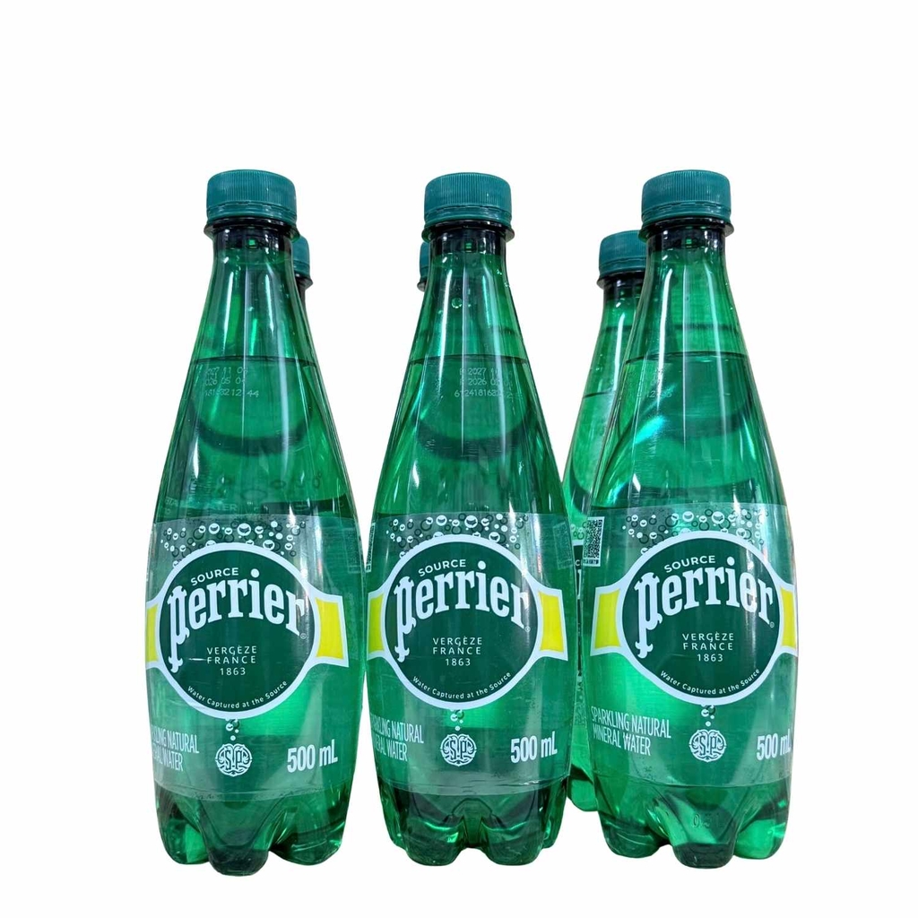 Nước Khoáng Thiên Nhiên Có Ga Perrier 500ml (Chai PET - Nhựa)