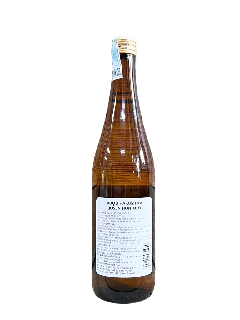 Rượu Sake Hakushika Josen Honjoro 15% 720ML