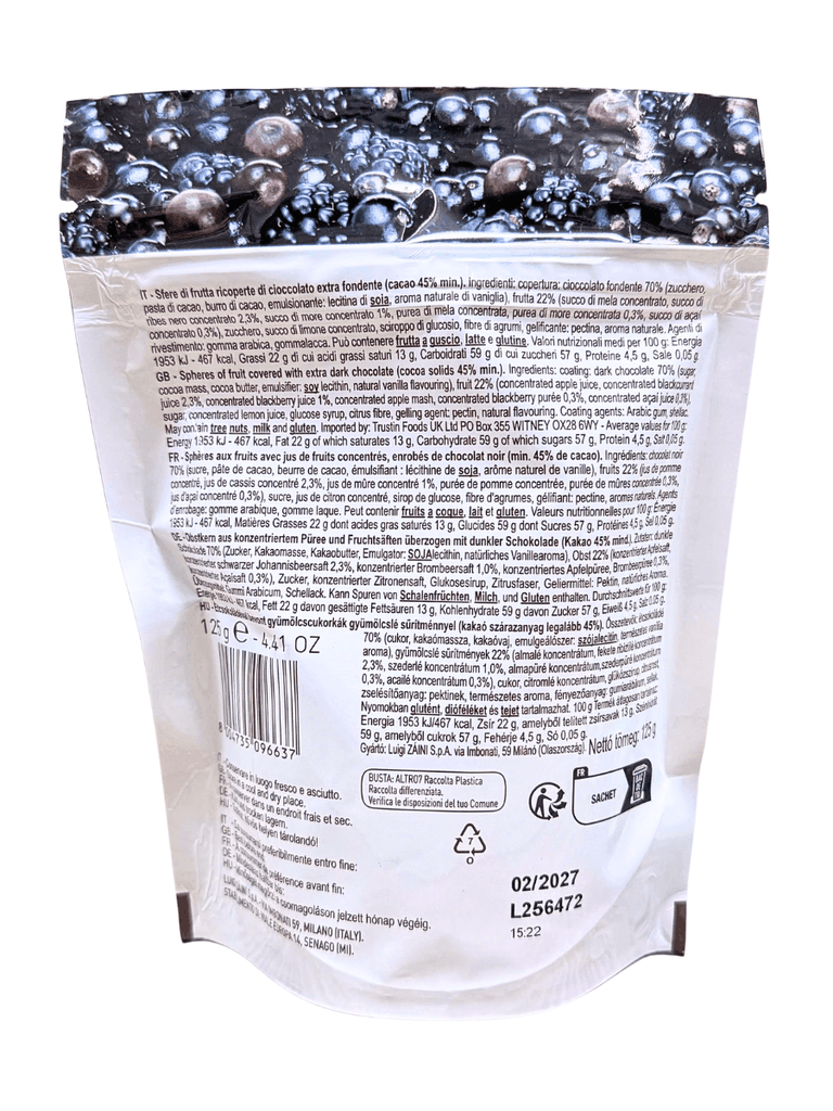 Socola Đen Nhân Lý Chua Đen & Mâm Xôi Đen Zaini 125G