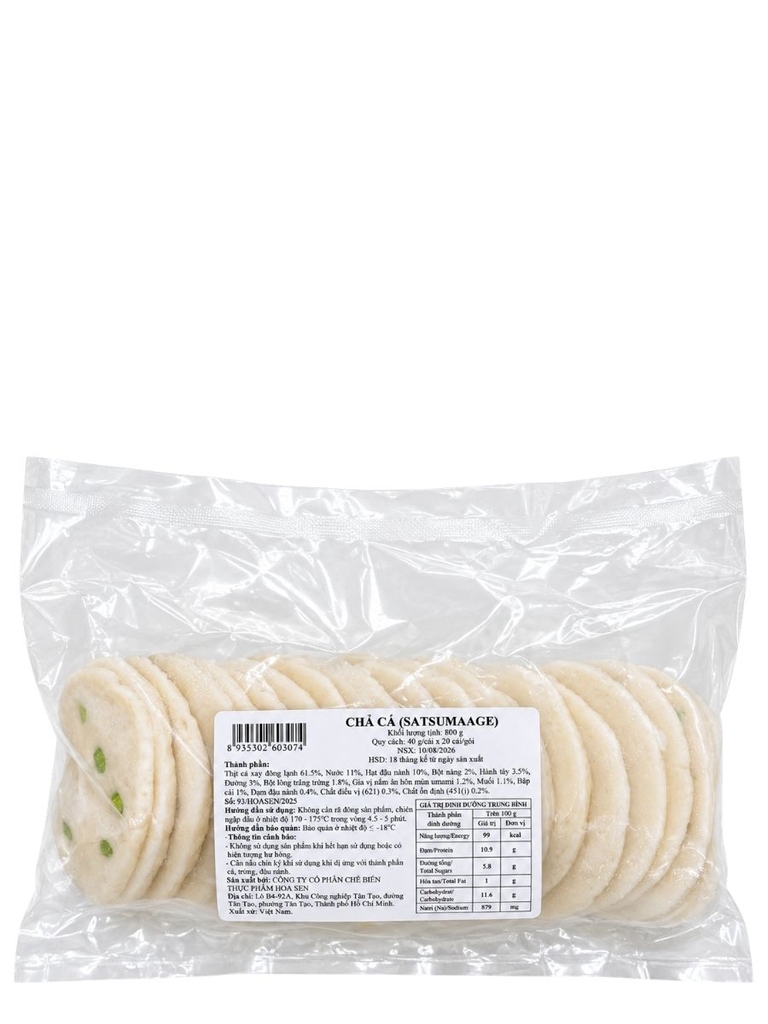 Chả Cá Satsumaage 800G (20 Miếng)