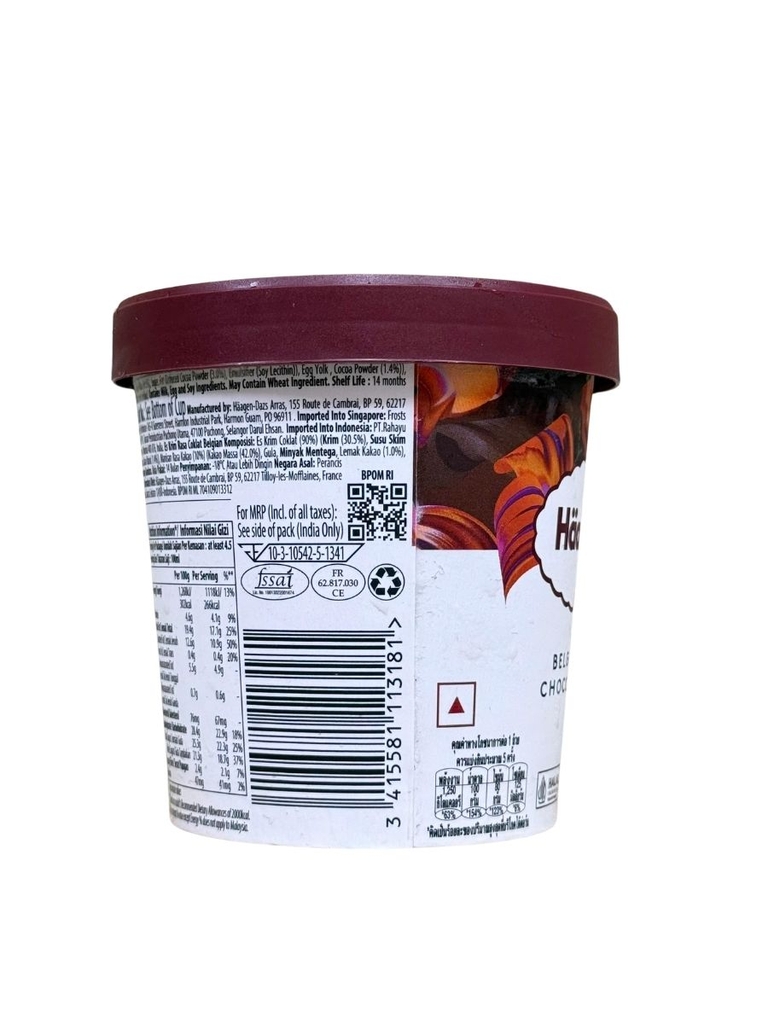Kem Haagen Dazs Vị Socola Bỉ 473ml