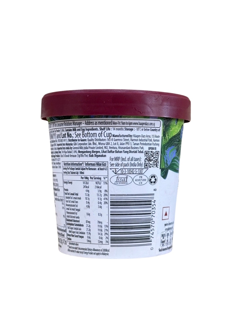 Kem Haagen Dazs vị trà xanh 473ML