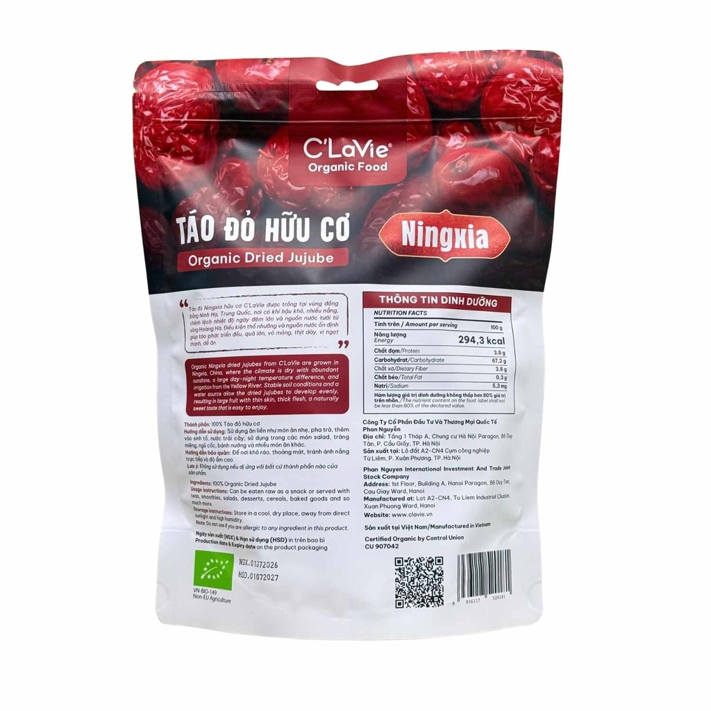 Táo Đỏ Hữu Cơ Ningxia C'LaVie 450G