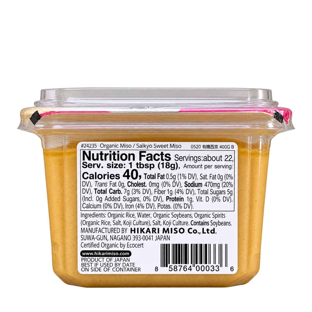 Tương Miso Ngọt Saikyo Hữu Cơ Hikari Miso 400G