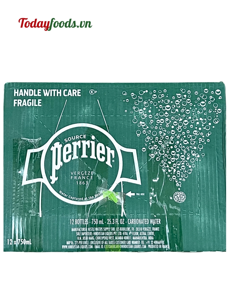Nước Khoáng Có Ga Perrier 750ML (Thùng 12 chai)