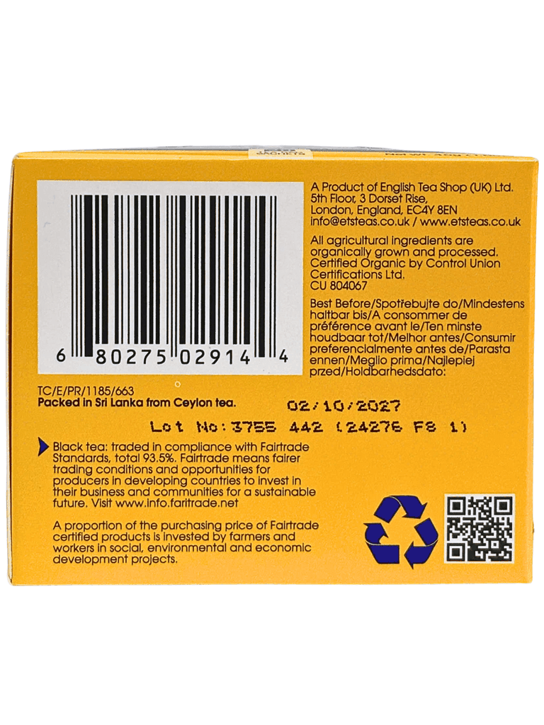 Trà Earl Grey English Tea Shop Organic 45G