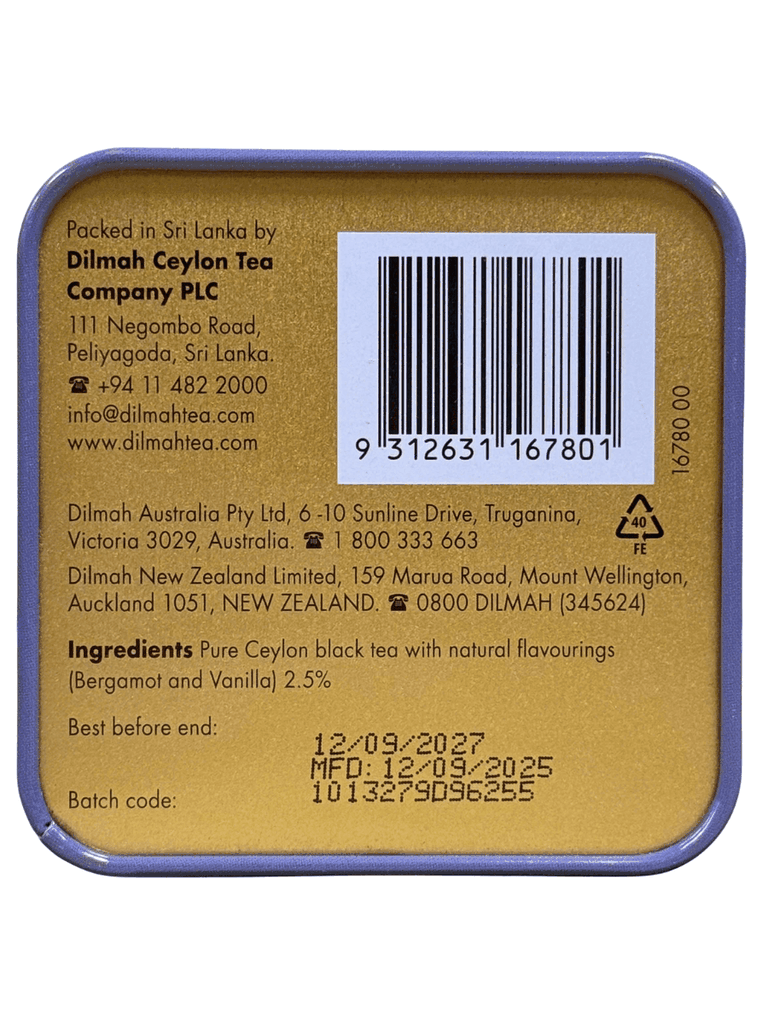 Trà Đen Bá Tước Earl Grey & Vanilla Dilmah 85 Reserve 40G