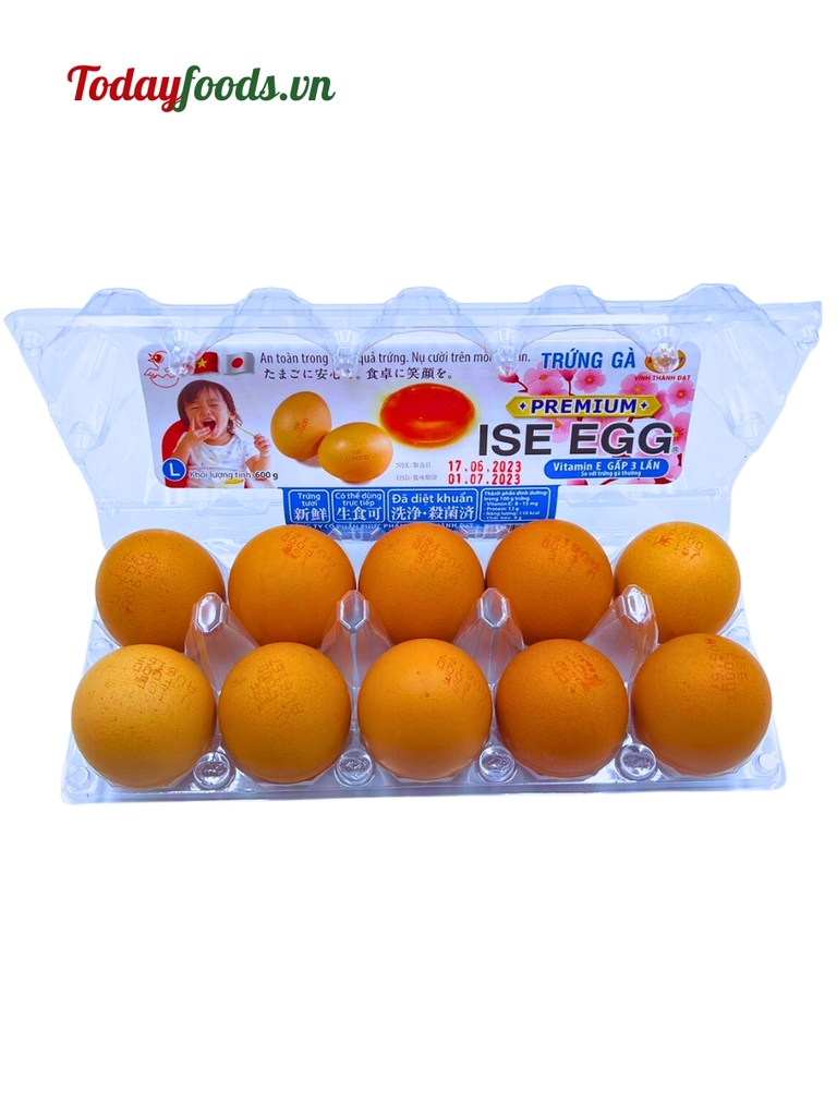 Trứng Gà Ise - Vfood Vitamin E (hộp 10 quả)