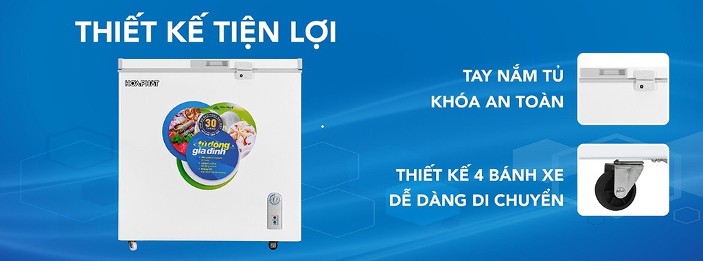 Tủ đông hòa phát 336L 1 ngăn đông 1 cánh mở CS 100W