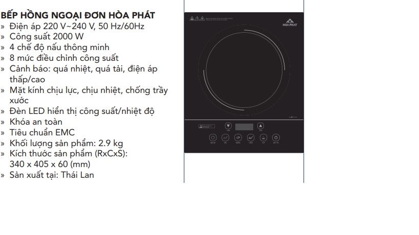 Bếp hồng ngoại đơn Hòa Phát HPC F12A2