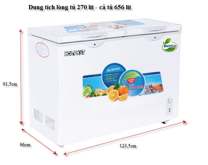Tủ đông 270 lít 2 ngăn đông +mát