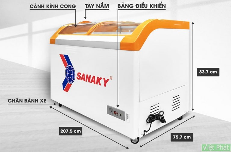 Tủ đông Sanaky VH-1099K3A Inverter mặt kính cong 1000L