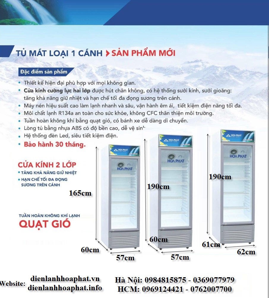 Tủ mát Hòa Phát HSC 550F1R1 1 cánh