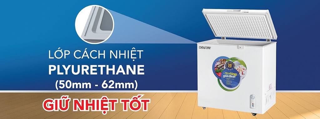 Tủ đông hòa phát 336L 1 ngăn đông 1 cánh mở CS 100W