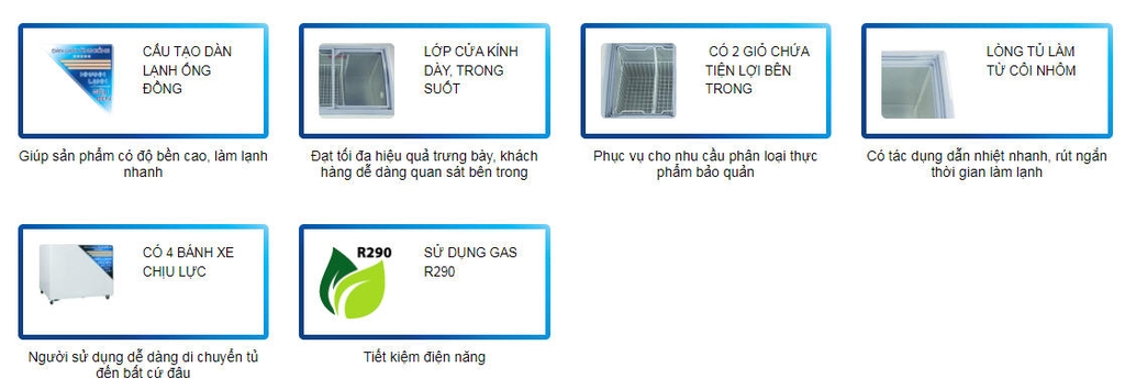 TỦ BÀY HÀNG INVERTER KÍNH CONG KC-210CI