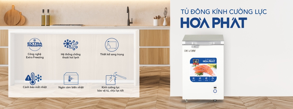 Lắp đặt 2 tủ đông mini hòa phát ốp kính cường lực 1 ngăn 1 cánh HPF AD6107.T1