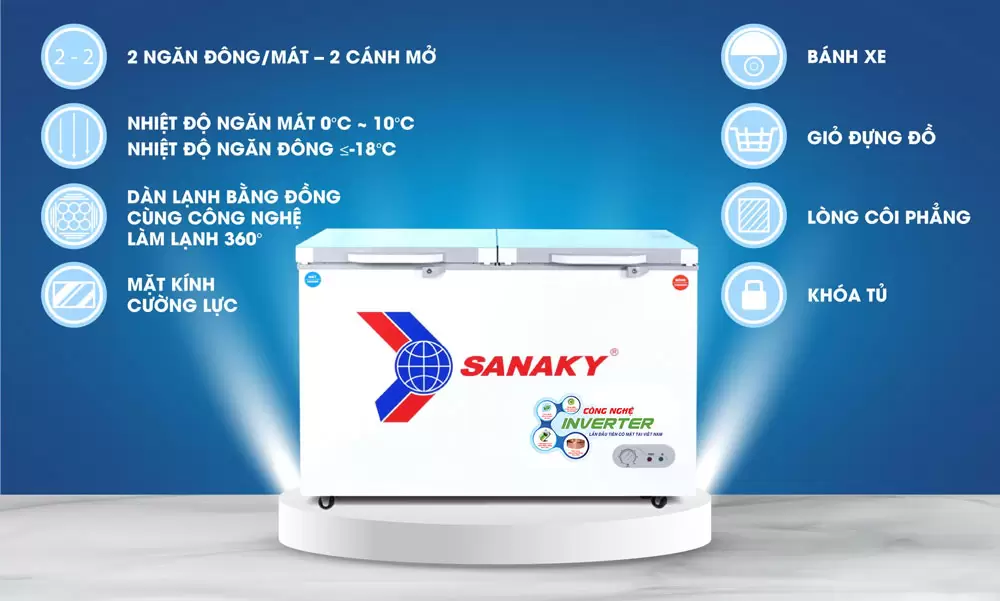 Tủ đông Inverter Sanaky VH-3699W4KD 360 lít