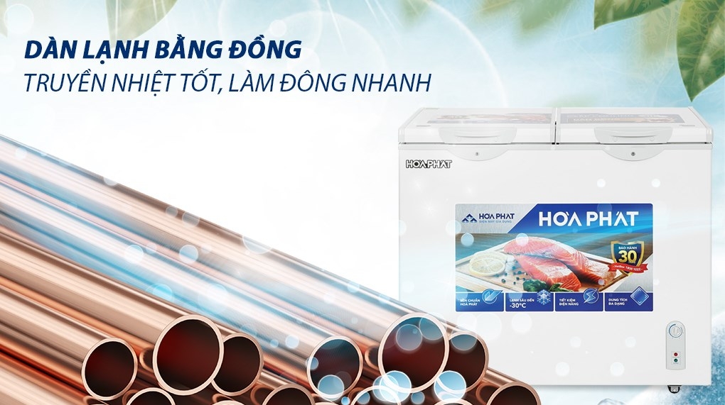 Tủ đông Hòa Phát 2 ngăn 2 cánh HPF BD6205 500L Dàn đồng