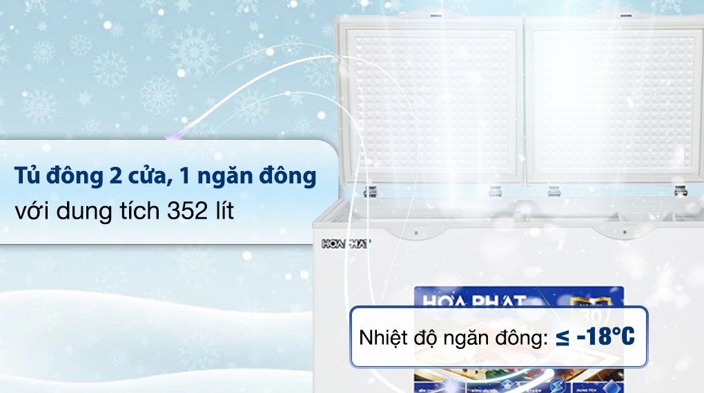 Tủ đông Hòa Phát 1 ngăn 1 chế độ đông HPF AD6352 666L Dàn đồng