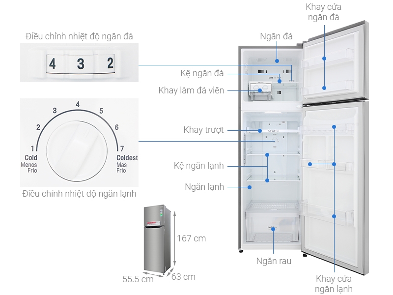 Tủ lạnh LG GN-M255PS inverter 255 lít