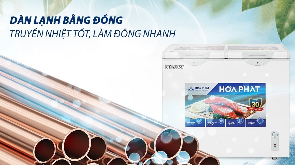 Tủ đông Hòa Phát 2 ngăn 2 cánh HPF BD6205 500l lòng sử dụng 205L