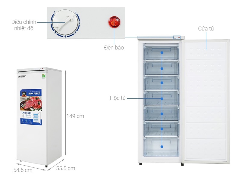 Tủ đông Hòa Phát đứng HUF 450SR1