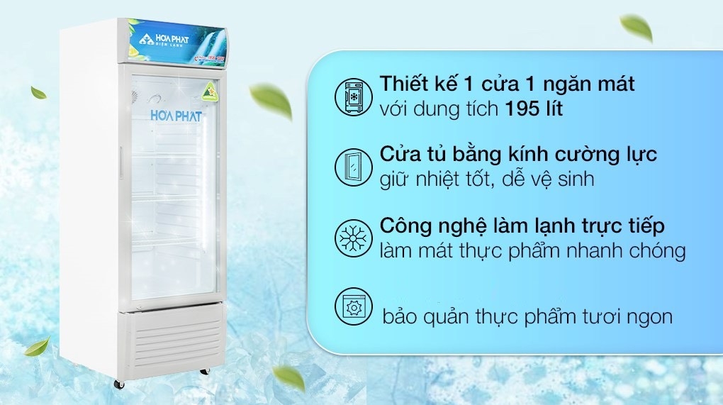 Tủ mát Hòa Phát HSC 550F1R1 500l (lòng sử dụng 195L)