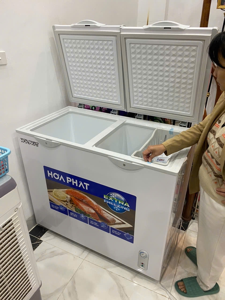 Tủ Đông Mát 205L Hòa Phát HPF-BD6205 dàn đồng 2 ngăn 2 cửa mở
