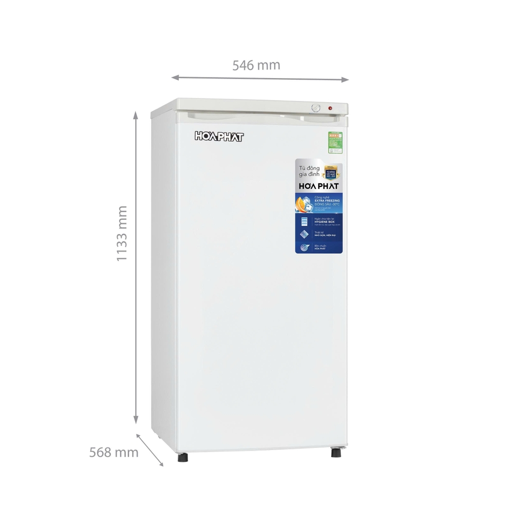 Tủ Đông 147L Hòa Phát HPF-UAH6147 Cửa Trước, Dạng Đứng, 5 Ngăn
