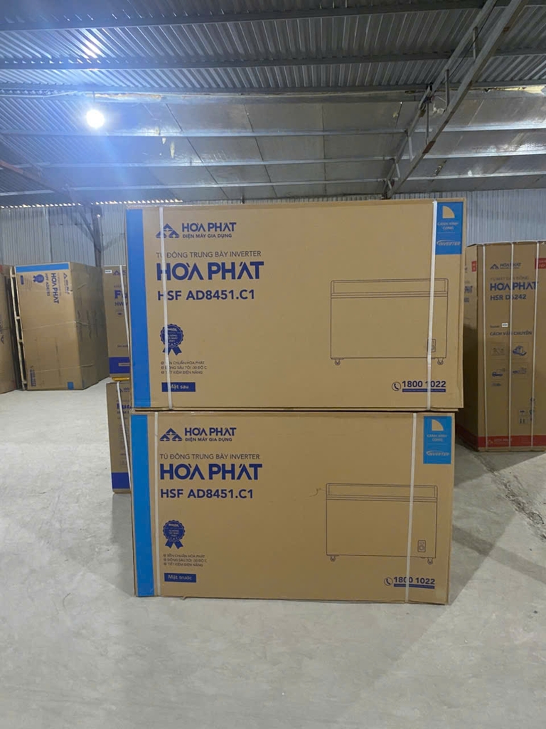 Tủ Đông mặt kính 451L Hòa Phát HSF-AD8451.C1 Công Nghệ Inverter, 1 Ngăn 2 Cửa Lùa