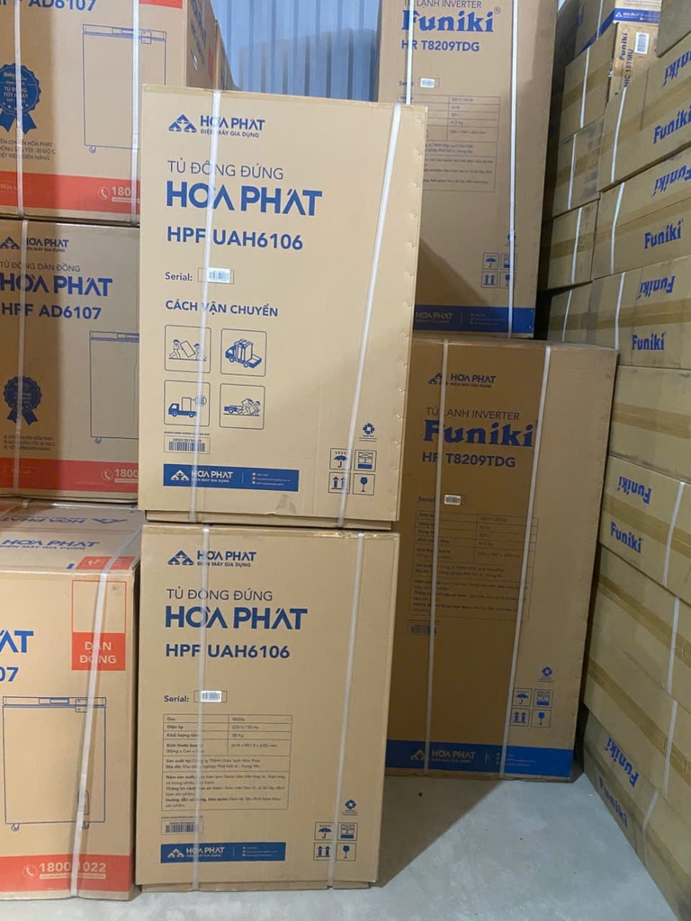 Tủ Đông 106L Hòa Phát HPF-UAH6106 Cửa Trước, Dạng Đứng, 4 Ngăn