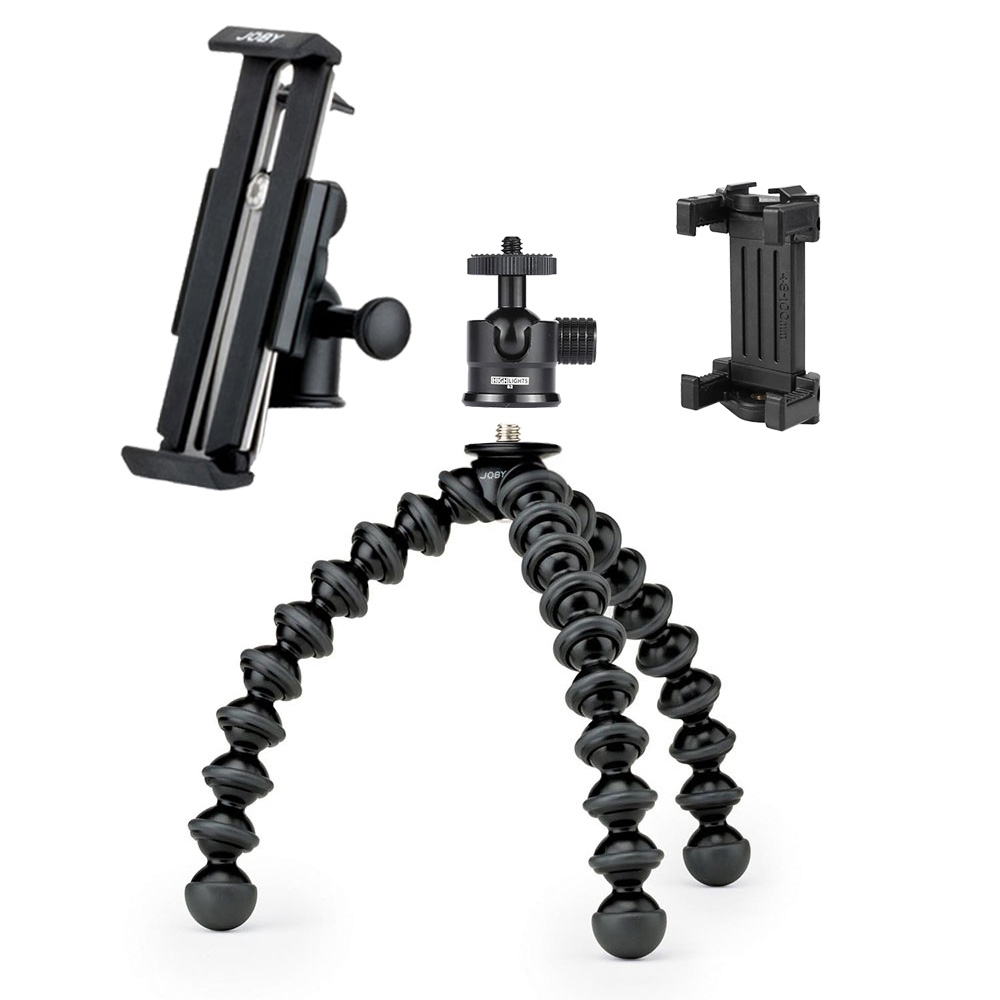 Combo Chân Joby GorillaPod Stand + GripTight MOUNT PRO + Đế kẹp điện thoại +  Đầu bi - JB01328+JB01468+MH2N+S2