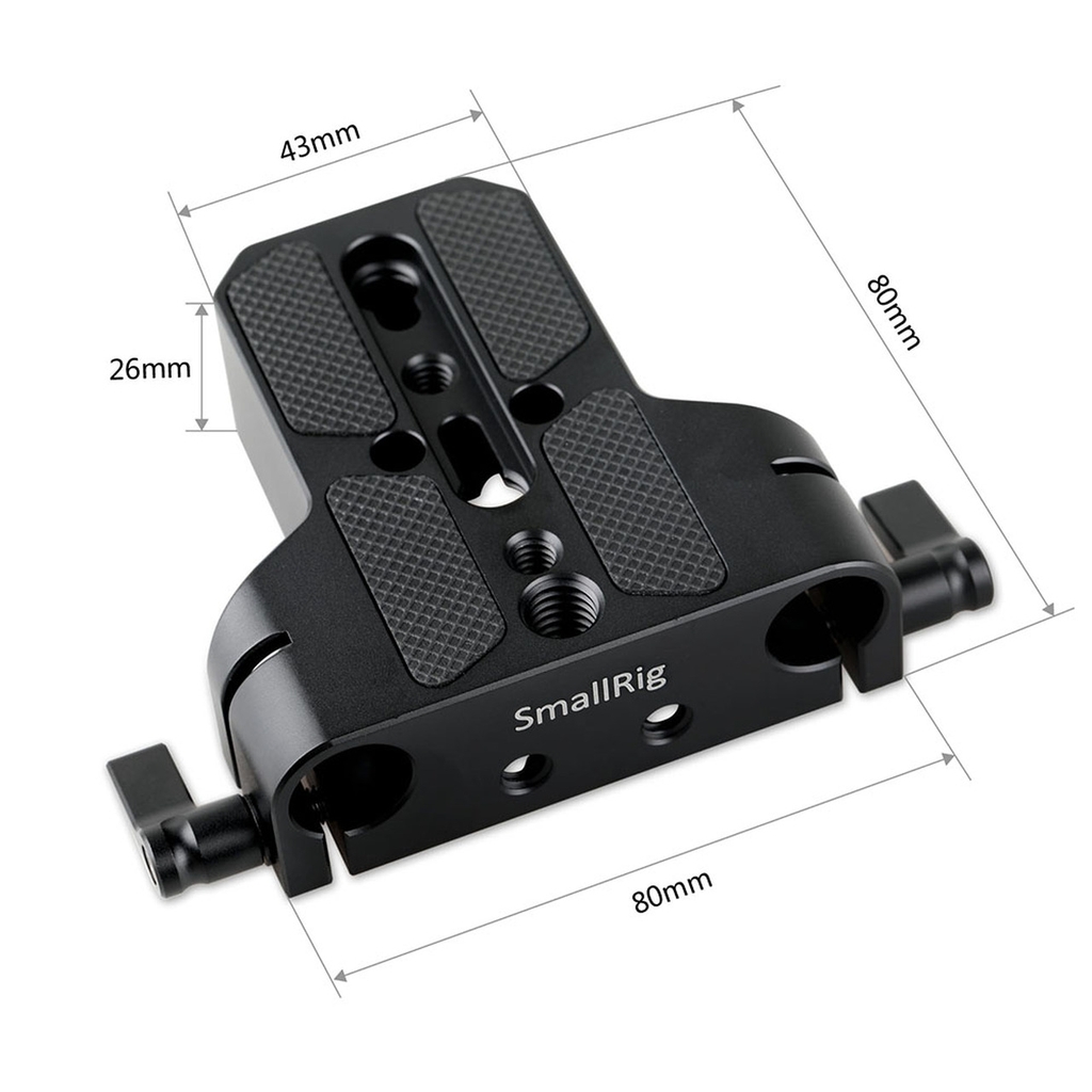 SmallRig Baseplate with Dual 15mm Rod Clamp - 1674