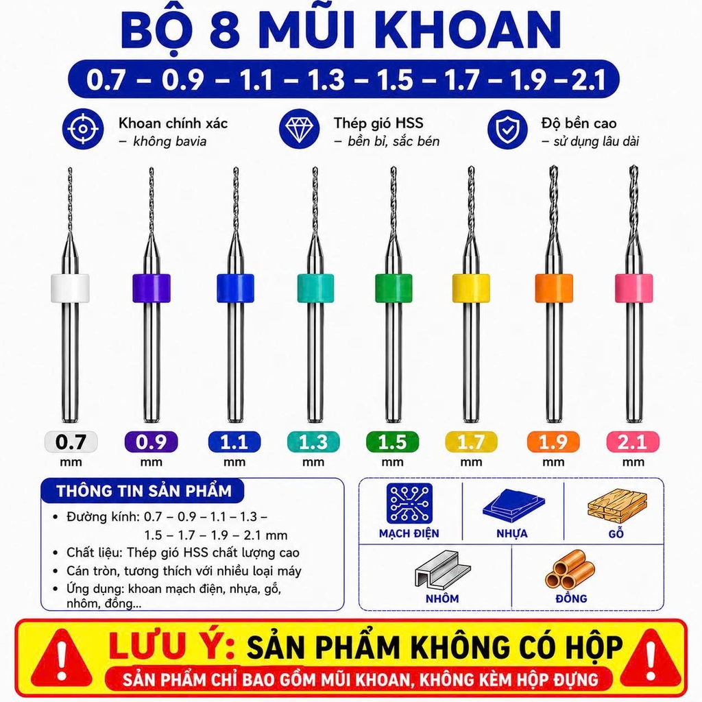 Mũi khoan PCB, chuyên khoan, cắt, phay các vật liệu cứng như đá quý, vỏ chai, bo mạch