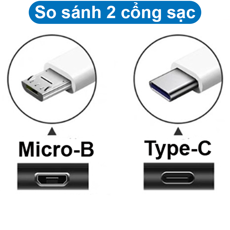 (2 sợi) Dây cáp sạc truyền dữ liệu dòng 2A cổng type C / Micro B giá rẻ