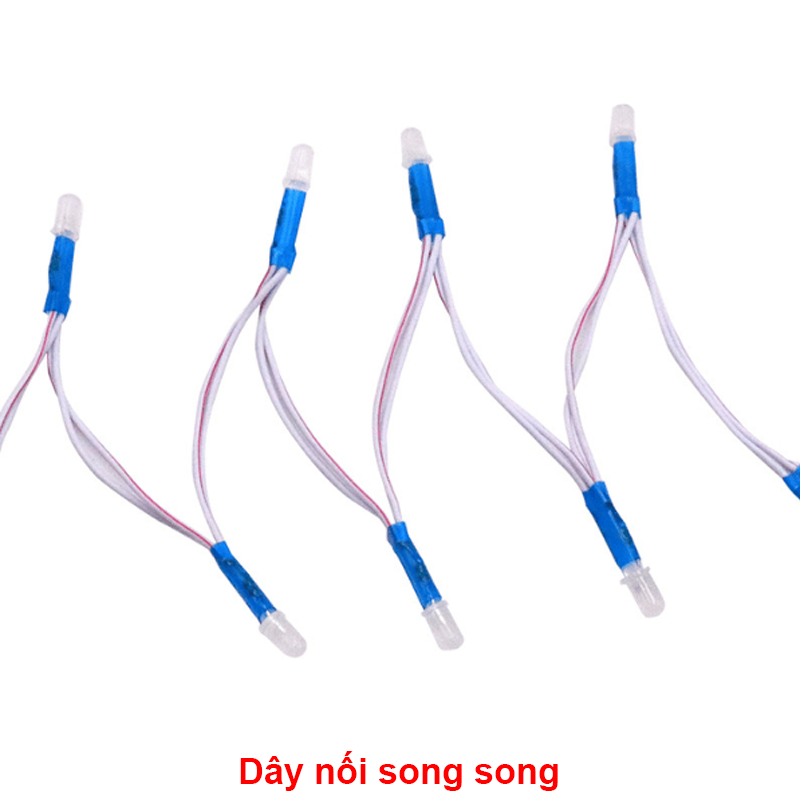 (100 con) LED ruồi liền dây 5mm đấu song song điện áp 5V,12V