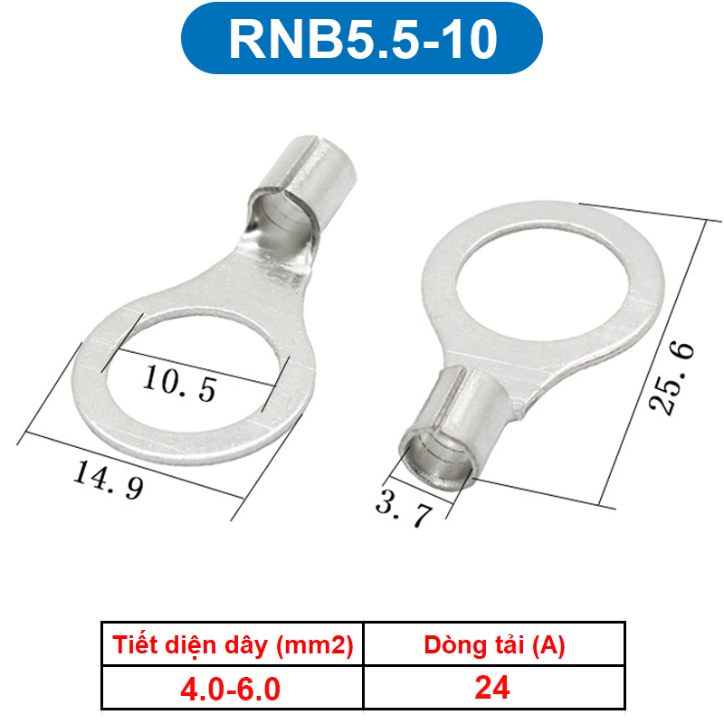 Đầu Cos tròn trần đồng thau, cốt khuyên, cốt tròn trần RNB