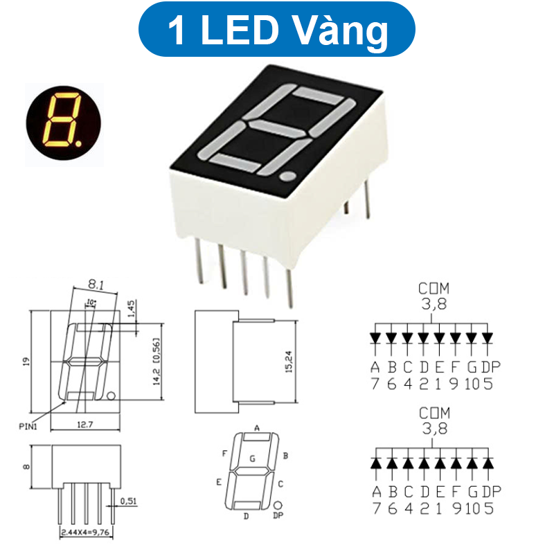 LED 7 đoạn 0.56 inch âm chung / dương chung