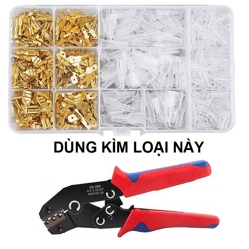 Bộ 720 Đầu Cos ghim đực cái 15A 2.8/4.8/6.3 mạ Vàng