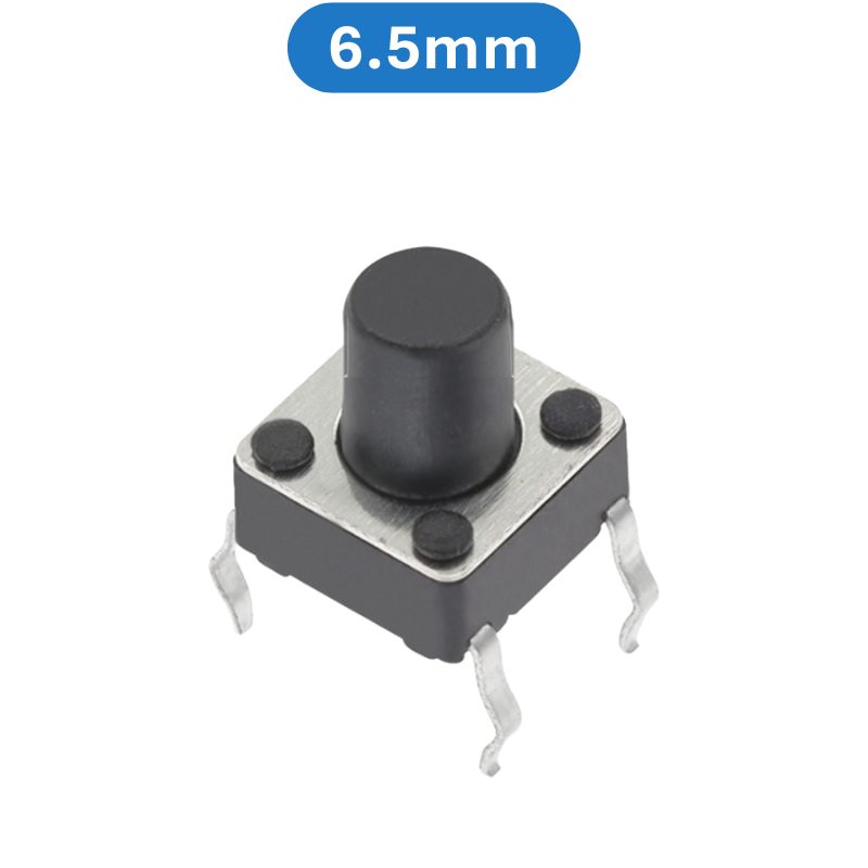 (20 Cái) Nút nhấn 6x6mm 4 chân cắm DIP cao 4.3 - 15mm
