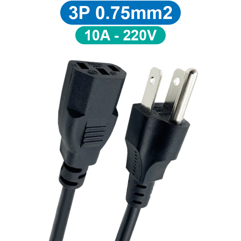 Dây nguồn AC 1.5m đồng nguyên chất  thông dụng cho máy tính, laptop, nồi cơm…