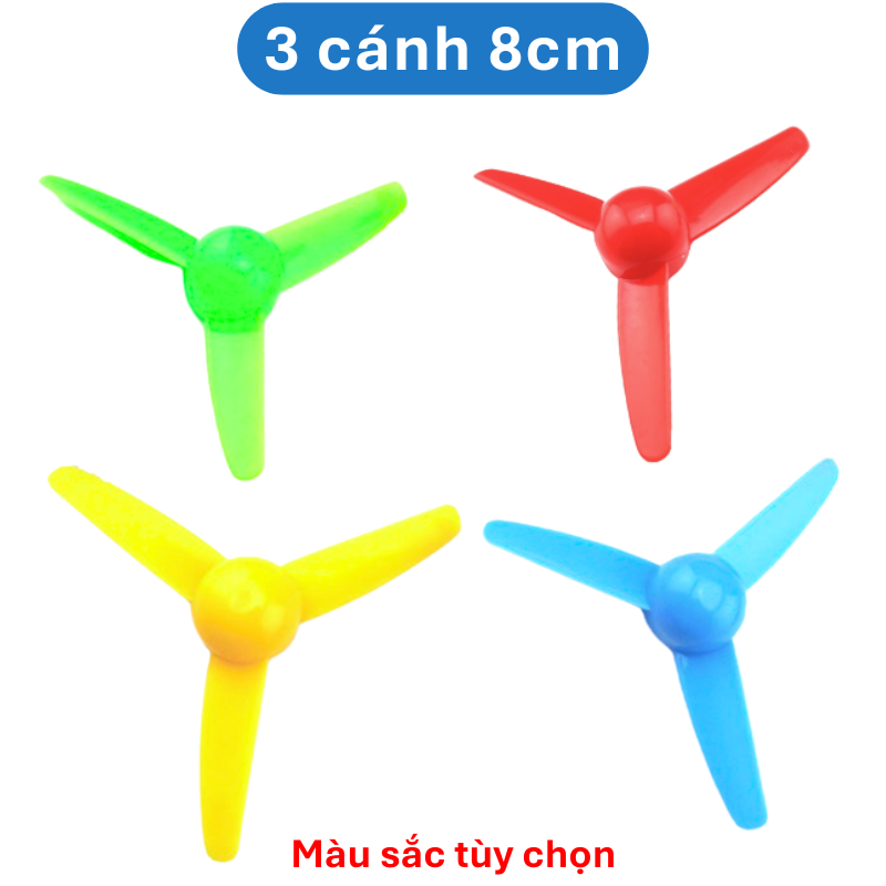 (10 cái) Cánh quạt mini 3 cánh 4 cánh 30mm ... 120mm trục 2mm bằng nhựa rất bền dùng DIY Stem Steam