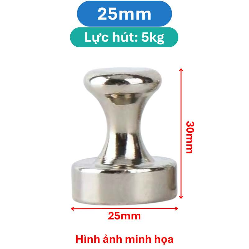 Nam châm núm inox đính bảng