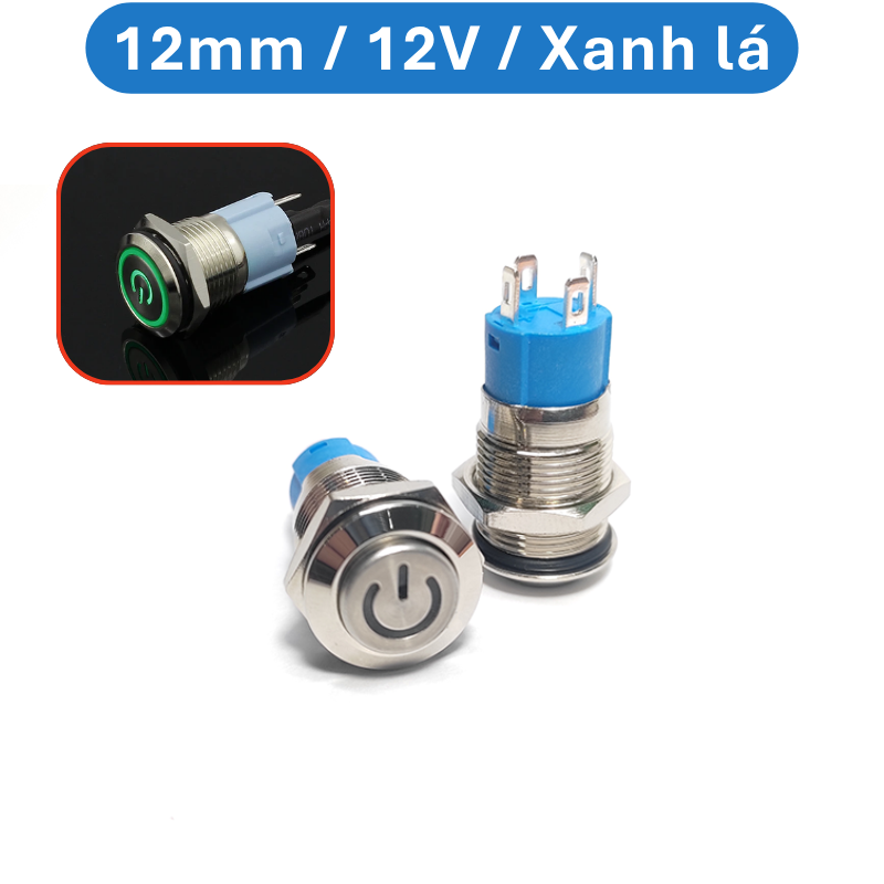 Nút nhấn chống nước đầu cao ( nhấn giữ - khoá ) lỗ khoét 12mm/16mm/19mm/22mm