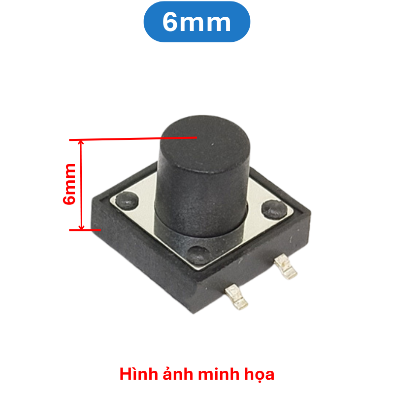 (20 Cái) Nút nhấn 12x12mm 4 chân dán cao 4.3 - 12mm