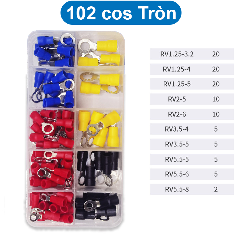 Hộp đầu cos đủ loại, cos ghim, nhét, Y, tròn, nối T, xoắn tiện dụng