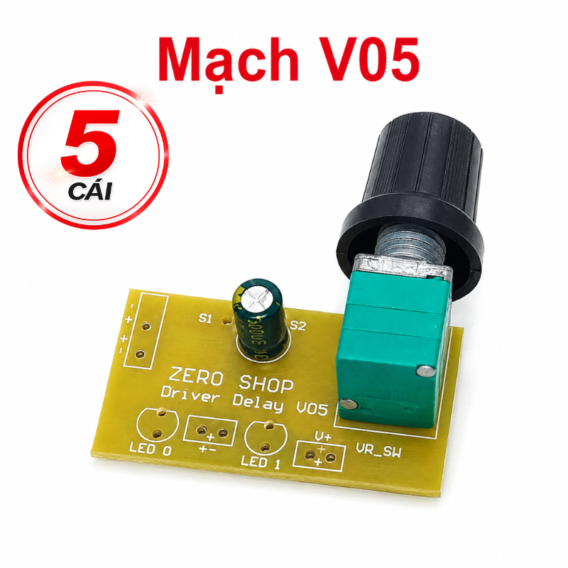 Mạch Delay 0 - 8s V05 (Nhả Delay - nhấn Nút )