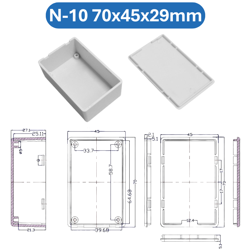 Hộp nhựa ABS, hộp đựng linh kiện, hộp nhựa kỹ thuật