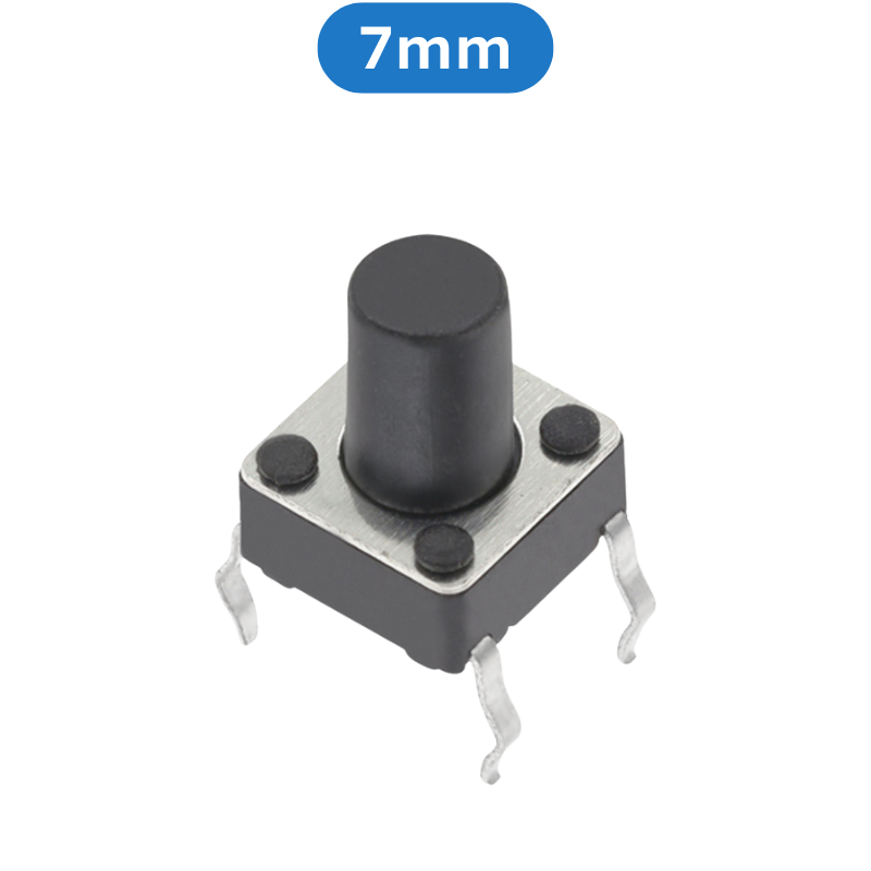 (20 Cái) Nút nhấn 6x6mm 4 chân cắm DIP cao 4.3 - 15mm