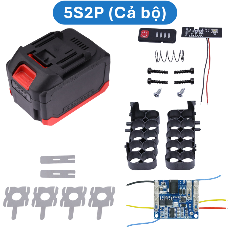 Vỏ pin dùng cho máy khoan Makita, 5S 21V, chỉ vỏ hoặc cả bộ